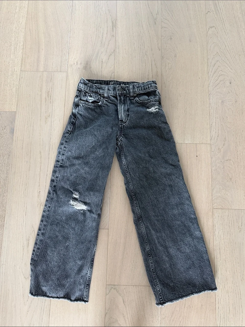 GAP Black Washed Distressed Kids Jeans